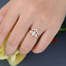 Rose Gold Marquise Cut Moissanite Bridal Ring Set