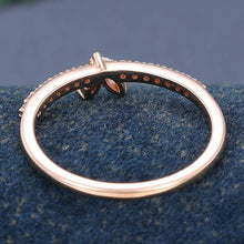 Rose Gold Marquise Cut Moissanite Stackable Anniversary Wedding Band