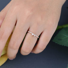 Rose Gold Marquise Cut Moissanite Stackable Anniversary Wedding Band