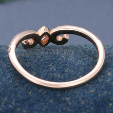 Rose Gold Marquise Cut Moissanite Anniversary Curved Wedding Band