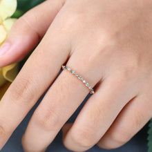 Rose Gold Marquise Cut Moss Agate Eternity Wedding Band