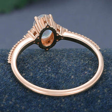 Rose Gold Oval Cut Moonstone Unique Vintage Anniversary Engagement Ring