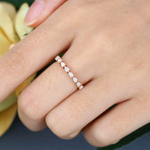 Rose Gold Pear Shaped Moissanite Anniversary Wedding Band