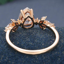 Rose Gold Pear Shaped Moissanite Unique Engagement Ring