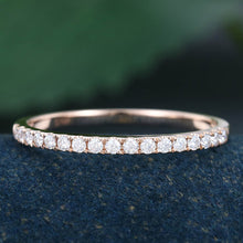 Rose Gold Round Cut Moissanite Anniversary Matching Wedding Band