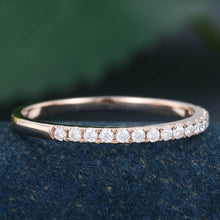 Rose Gold Round Cut Moissanite Anniversary Matching Wedding Band
