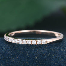 Rose Gold Round Cut Moissanite Anniversary Matching Wedding Band