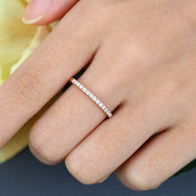 Rose Gold Round Cut Moissanite Anniversary Matching Wedding Band