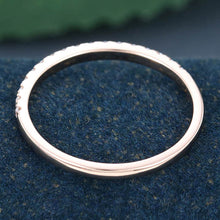 Rose Gold Round Cut Moissanite Anniversary Matching Wedding Band