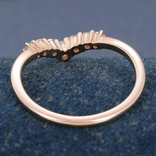 Rose Gold Round Cut Moissanite Curved Wedding Band