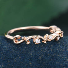 Rose Gold Round Cut Moissanite Delicate Wedding Band