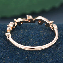 Rose Gold Round Cut Moissanite Delicate Wedding Band