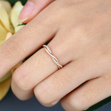 Rose Gold Round Cut Moissanite Anniversary Twisted Wedding Band