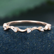 Rose Gold Round Cut Moissanite Anniversary Matching Wedding Band