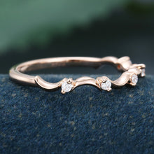 Rose Gold Round Cut Moissanite Anniversary Matching Wedding Band
