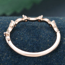 Rose Gold Round Cut Moissanite Anniversary Matching Wedding Band