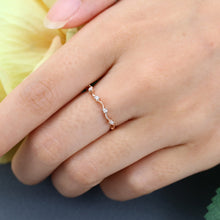 Rose Gold Round Cut Moissanite Anniversary Matching Wedding Band