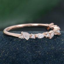 Rose Gold Marquise Cut Moissanite Anniversary Wedding Band