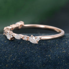 Rose Gold Marquise Cut Moissanite Anniversary Wedding Band