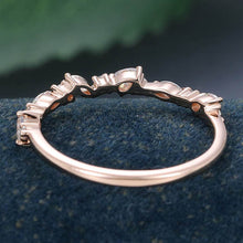 Rose Gold Marquise Cut Moissanite Anniversary Wedding Band