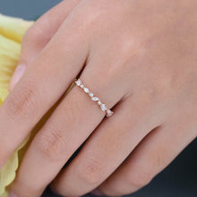 Rose Gold Marquise Cut Moissanite Anniversary Wedding Band