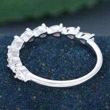 White Gold Pear Shaped Moissanite Anniversary Wedding Band