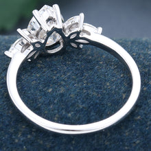 White Gold Pear Shaped Moissanite Delicate Culster Promise Engagement Ring