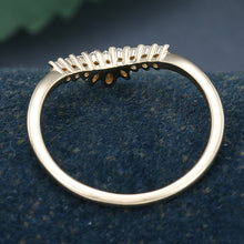 Yellow Gold Marquise Cut Moissanite Curved Matching Wedding Band